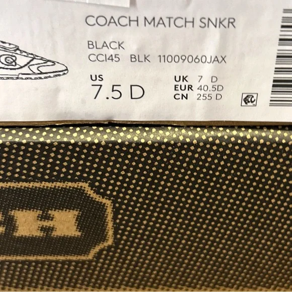 Coach Men Match Sneaker CCI45 New In Black New7/7.5/8/9/10-13 - Picture 3 of 16
